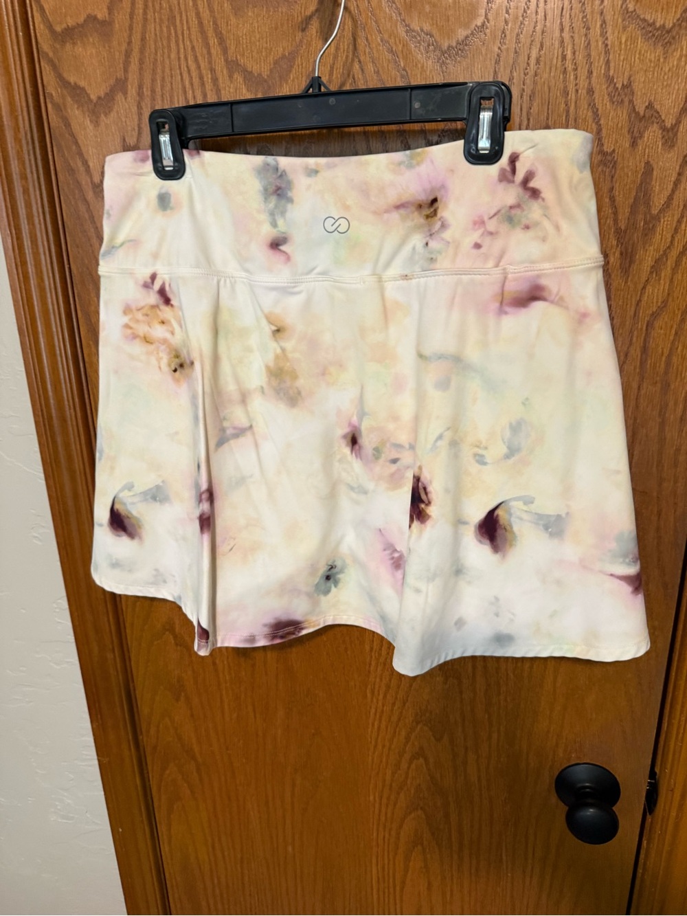 Calla Women's Pastel Tie-Dye Golf Skort - White with Pink & Purple Accents